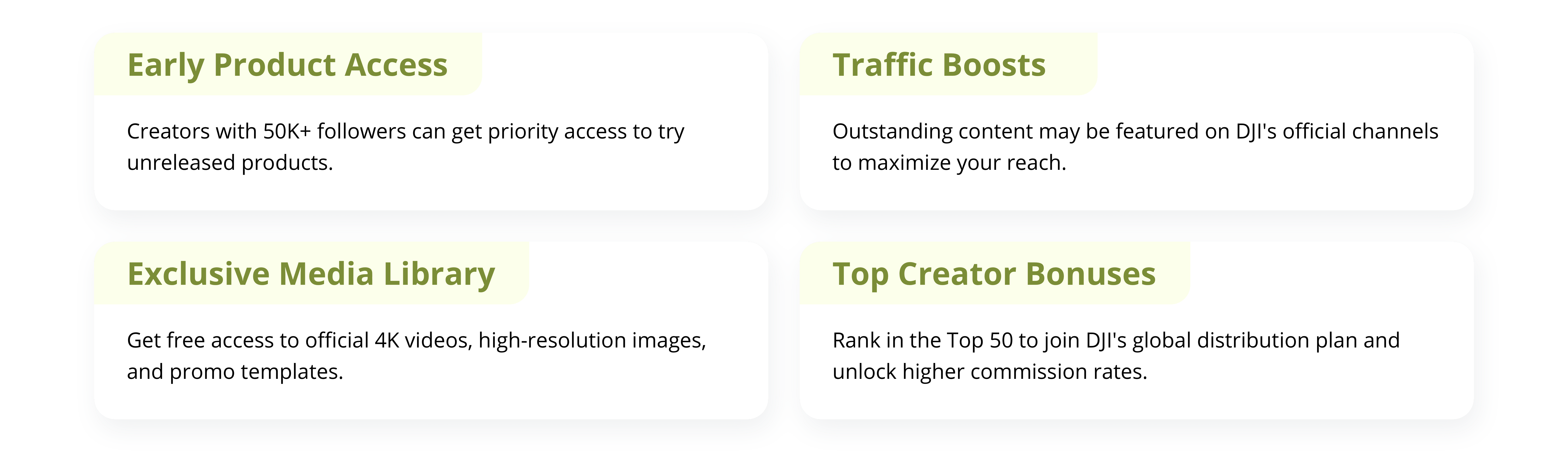 Benefits for DJI Creators
