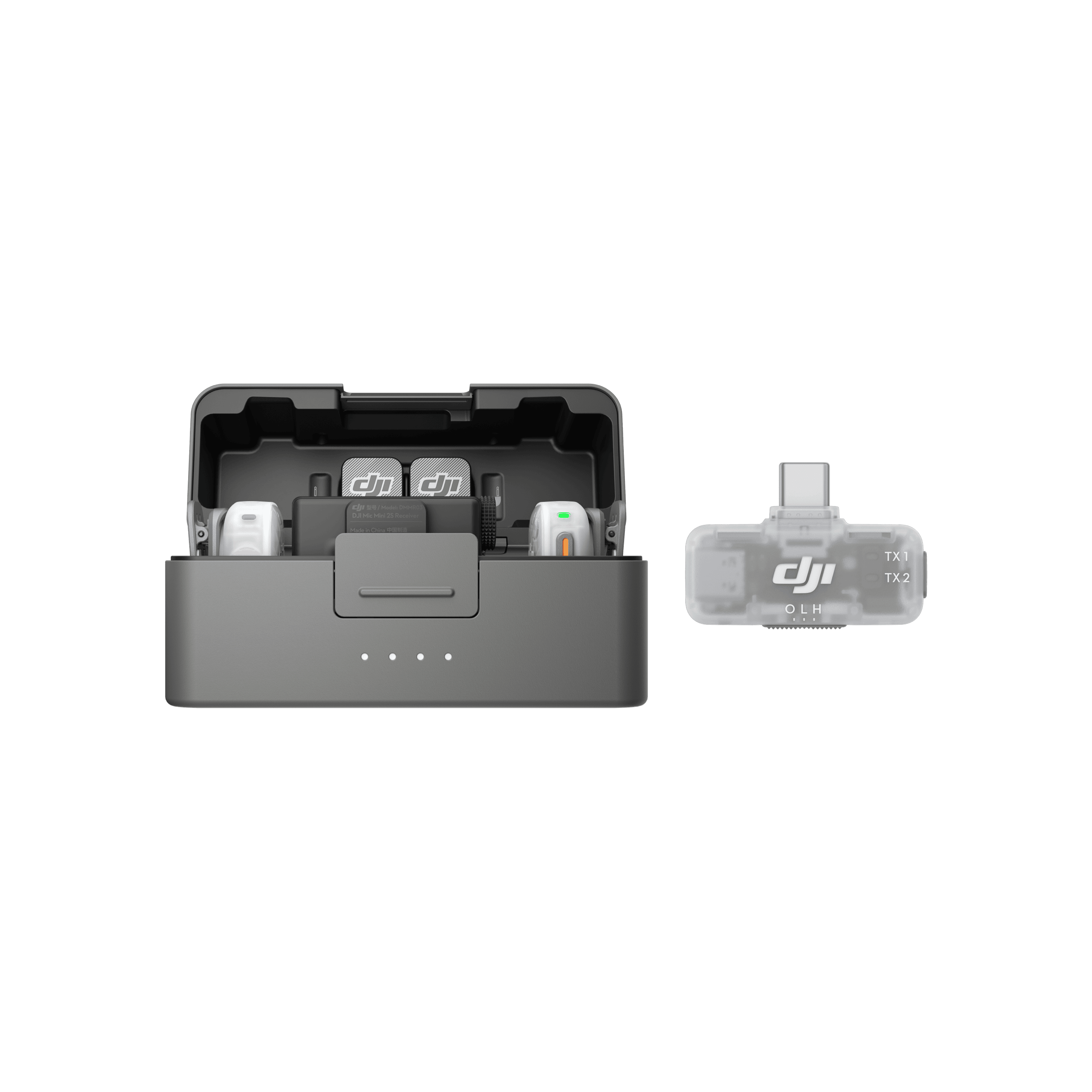 DJI Mic Mini 2S (2 TX + 1 RX + 충전 케이스) + DJI Mic 시리즈 모바일 수신기