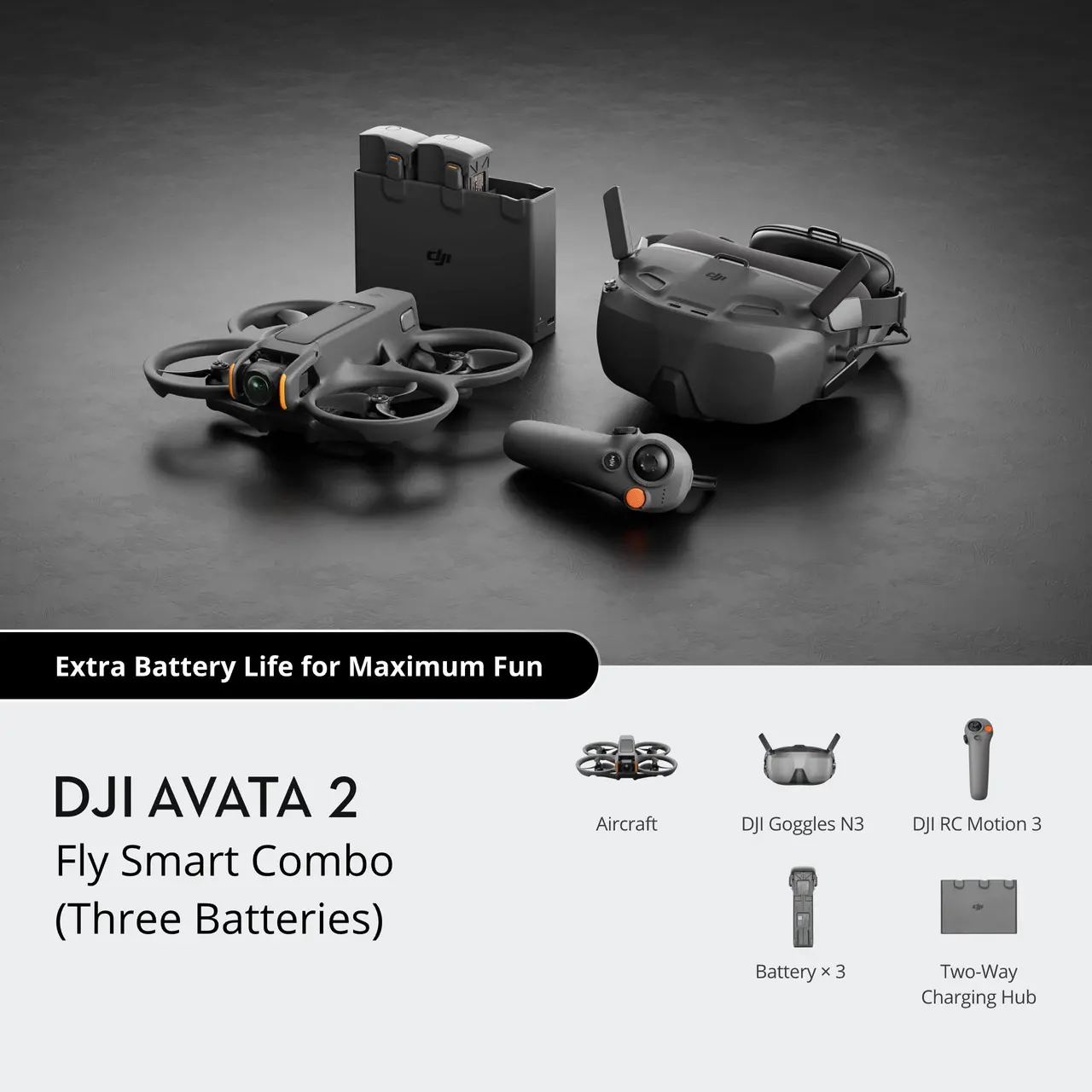 DJI Avata 2 FPV Drone Fly More Combo – 4K Camera, Immersive Flight, 3 Batteries, FAA Compliant - 28% off at Amazon