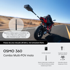 DJI Osmo 360 Combo Essenziale: Fotocamera 360° Con Sensore Da 1 Pollice, 8K, Manico Invisibile E 2 Batterie!