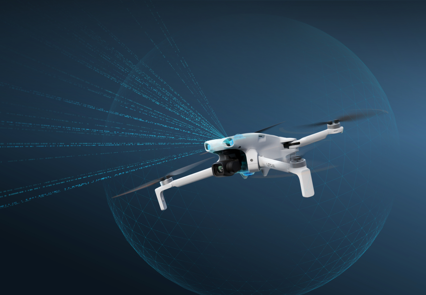 DJI Lito X1 forward-facing LiDAR and omnidirectional obstacle sensing visualization