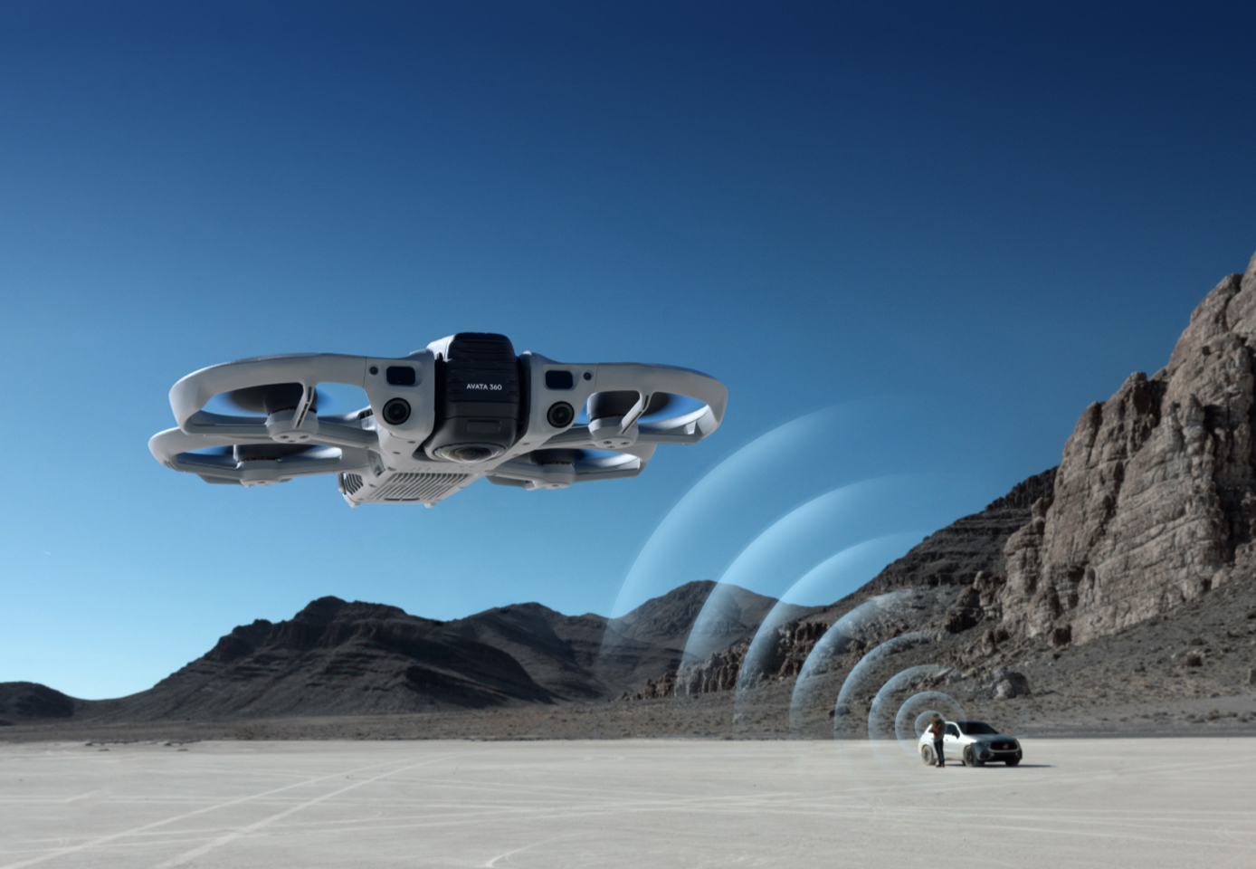 Official DJI Avata 360 omnidirectional obstacle sensing visualization