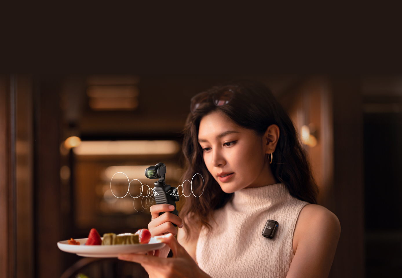 Creator filming food with DJI Osmo Pocket 3