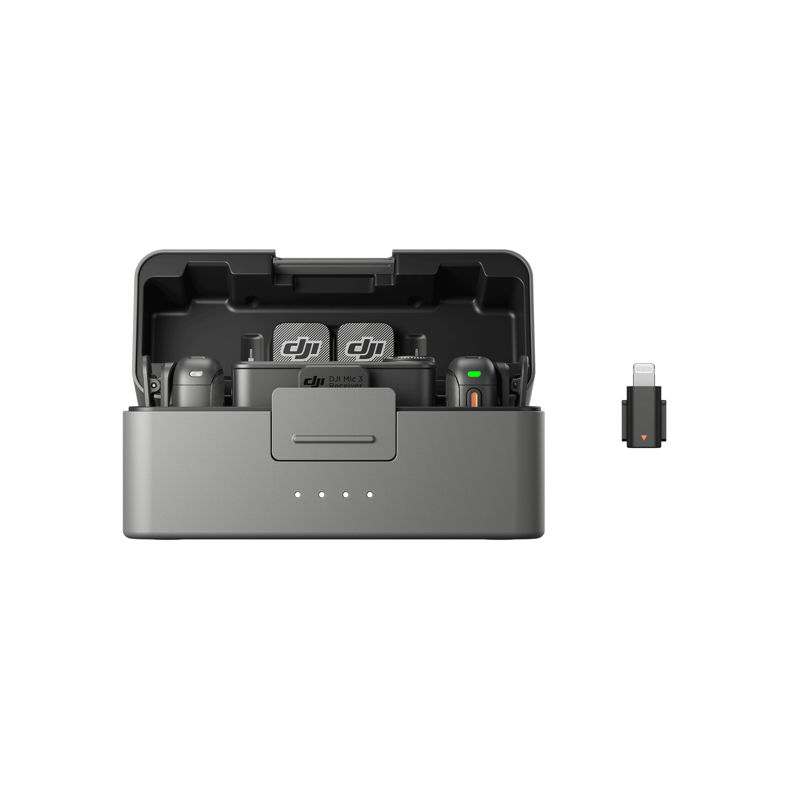 DJI Mic 3 (2 TX + 1 RX + 충전 케이스) + 스마트폰 어댑터 (Lightning)