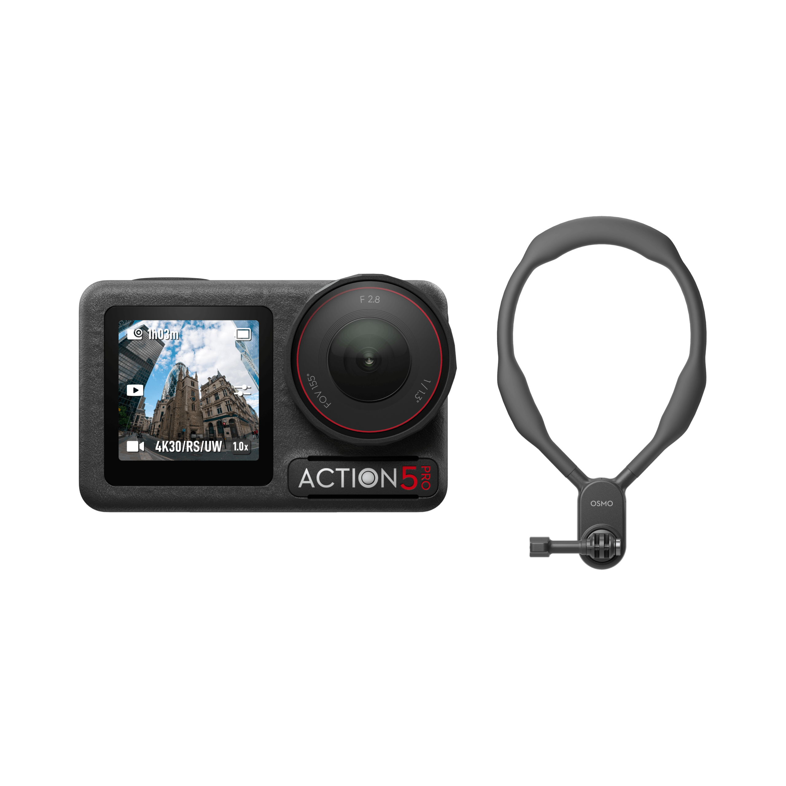 Osmo Action 5 Pro 넥 마운트 촬영 콤보