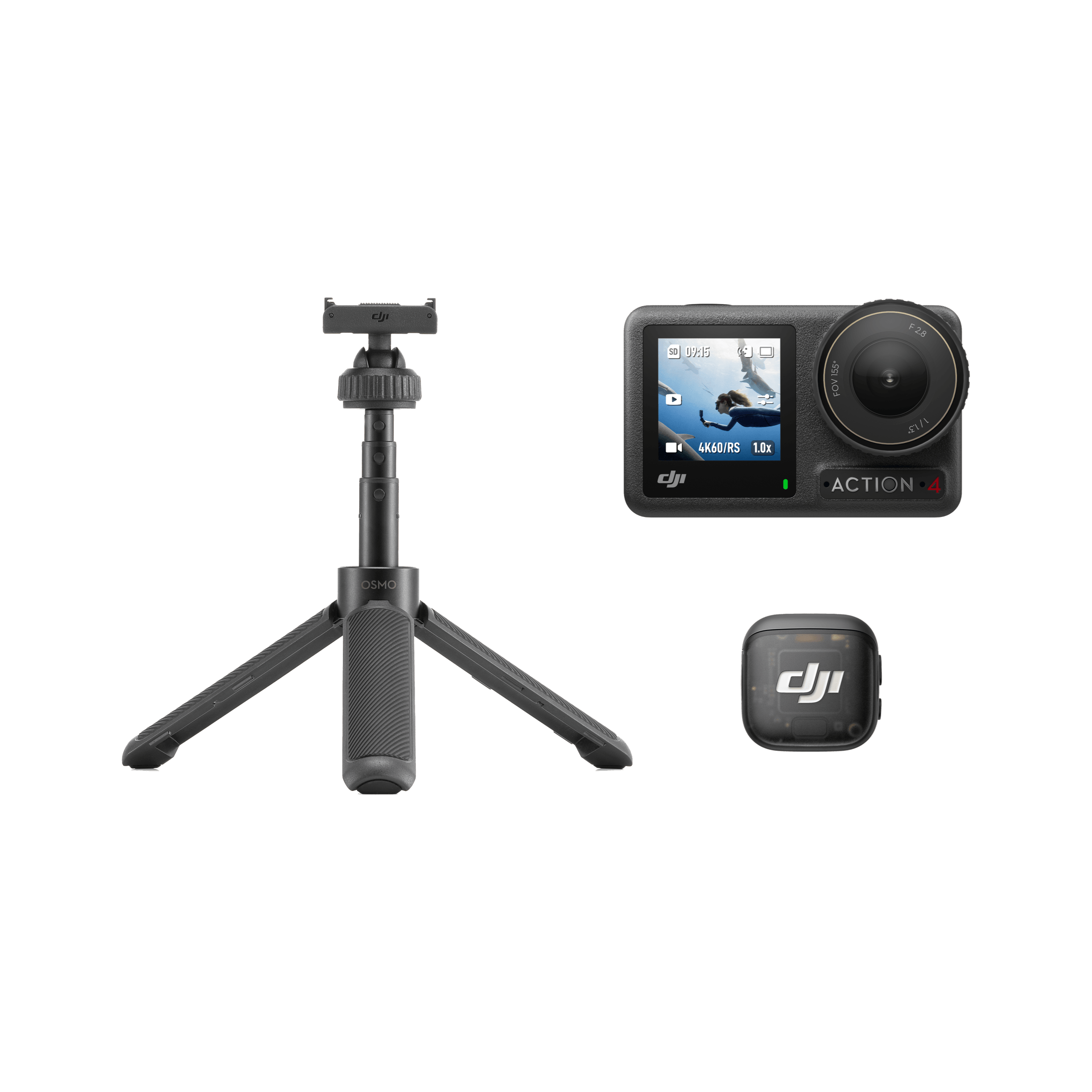 Osmo Action 4 브이로그 콤보 (DJI Mic 3 송신기 + 미니 확장 로드)