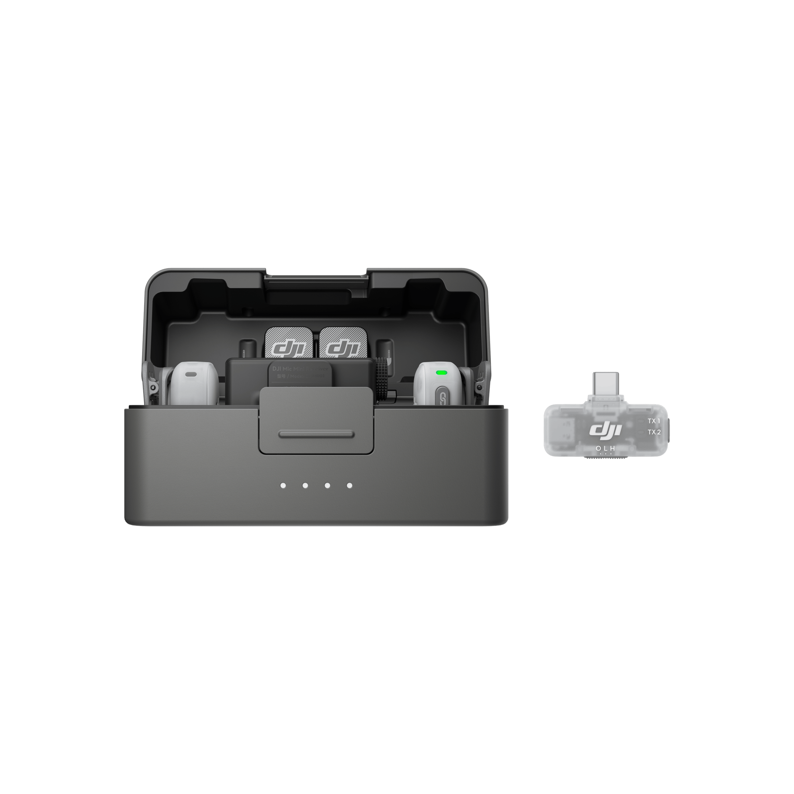 DJI Mic Mini 2 (2 TX + 1 RX + 충전 케이스) + DJI Mic 시리즈 모바일 수신기